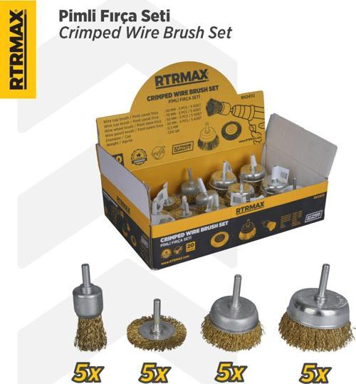 RH24112 Pimli Fırça Seti 20 Parça (Çanak Fırça: 50mm ve 75mm/Daire Fırça: 50mm/Kalem Fırça: 25mm)