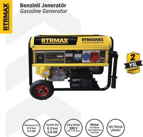 RTR6500E3 Benzinli Jeneratör (Trifaze) 6.8 Kva / 5.5 kW 380 V İpli / Marşlı (Akülü)