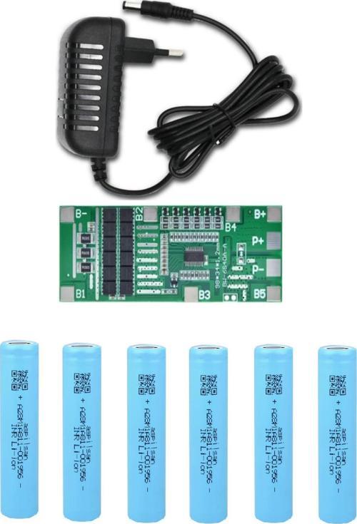 6 Adet Aspilsan Li-ion Şarjlı Pil, 6S 40A BMS. ve 6S Li-ion şarj uyumlu 25.2V 1A Adaptör