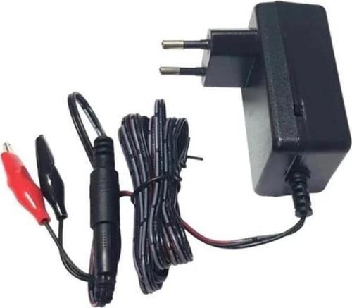 6v / 12v 1A Akü Şarj Adaptörü 5.5x2.5mm Jaklı + Maşa Kıskaçlı (6 Volt 12 Volt 1 Amper 1000m