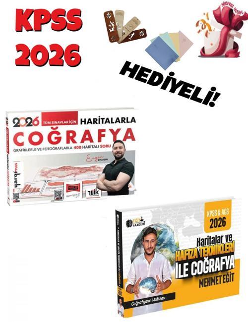 2026 KPSS MEB-AGS Haritalar ve Hafıza Teknikleri ile Coğrafya Seti 2 Kitap - Mehmet Eğit ve Engin Er