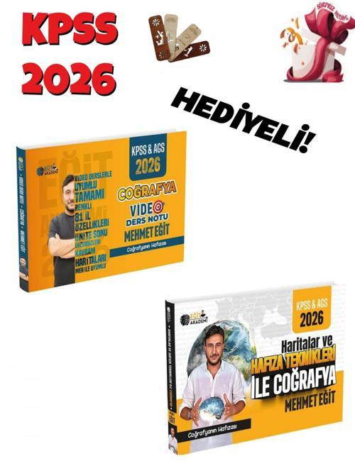 Eğit Akademi 2026 KPSS MEB-AGS Haritalar ve Hafıza Teknikleri ile Coğrafya + Video Ders Notu 2 li Se