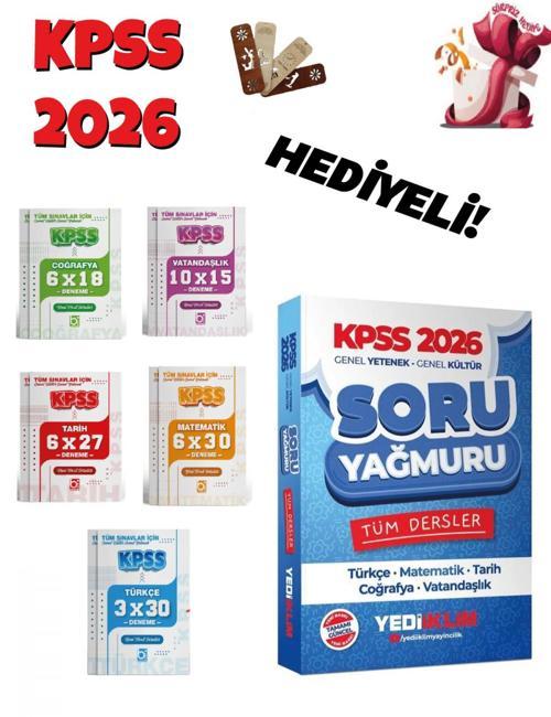 2026 KPSS Genel Yetenek Genel Kültür Tüm Dersler Soru Yağmuru Soru Bankası ve Deneme Seti 6 Kitap Bi