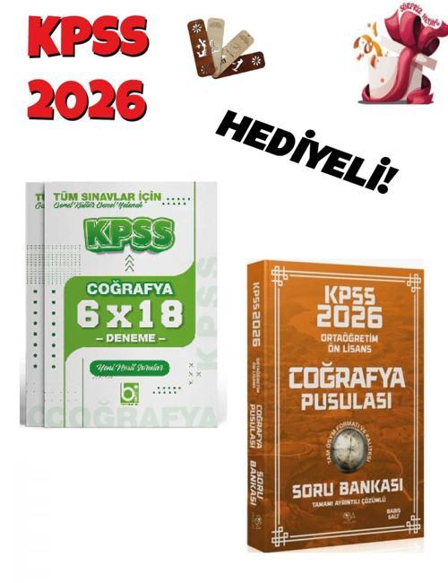 2026 KPSS Lise Ortaöğretim Ön Lisans Coğrafya Pusulası Soru Bankası ve Deneme Seti 2 Kitap Bigelio v