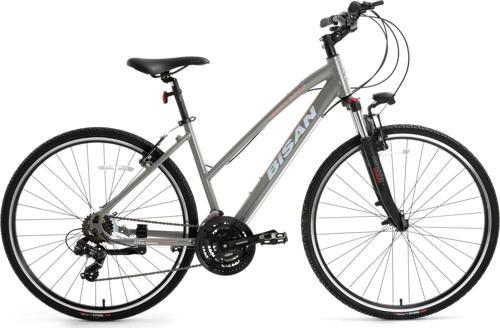 8200 TREKKİNG BİSİKLETİ 45 CM V 700C 21 VİTES AÇIK METALİK GRİ BEYAZ PEMBE