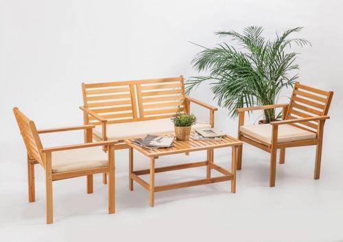 Consept Eko Ahşap 2+1+1 Sehpalı Bahçe Balkon Oturma Grubu