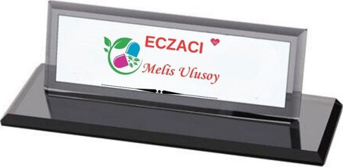 Eczacılara Özel Tasarımlı Kristal Masa İsimliği