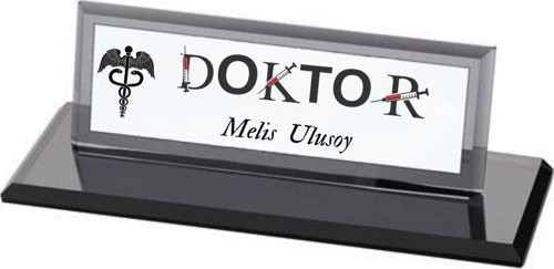 Doktorlara Özel Masa Üstü Kristal İsimlik