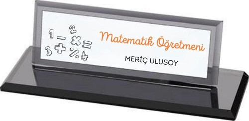 Matematik Öğretmenlerine Özel Masa Üstü Kristal İsimlik