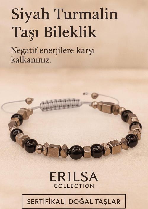 Sertifikalı Koruyucu Siyah Turmalin Taşı Bileklik Negatif Enerjiyi Engeller ve Güç Kazandırır
