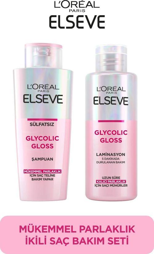Glycolic Gloss Mükemmel Parlaklık 2'Li Saç Bakım Seti: Şampuan & Laminasyon Bakım