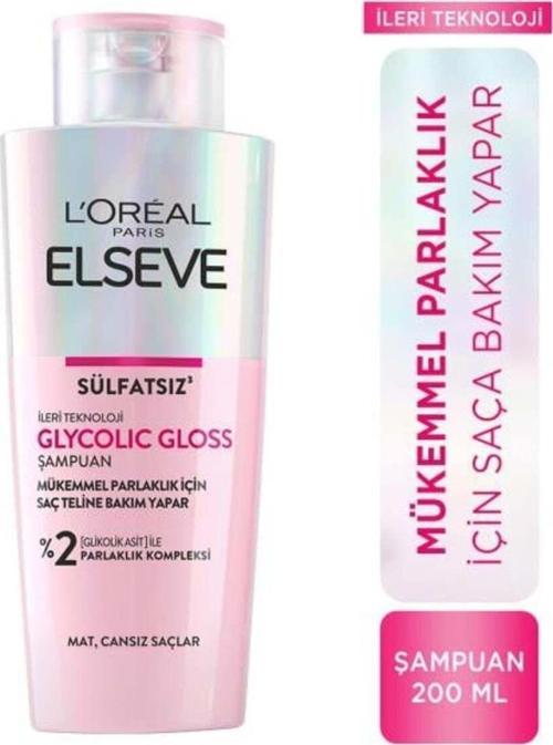 L'Oreal Paris L'Oréal Paris Elseve Glycolic Gloss Mükemmel Parlaklık İçin Bakım Yapan Şampuan 200Ml