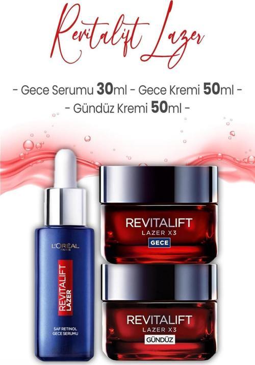 L'Oreal Paris Revitalift Lazer Yaşlanma Karşıtı Bakım Seti 3