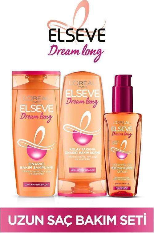 Dream Long Onarıcı Bakım Şampuanı 360Ml & Saç Bakım Kremi 360Ml & Mükemmel Düz Pürüzsüzleştici Serum