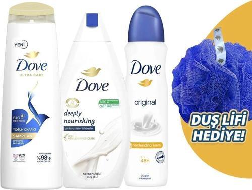 Şampuan Yoğun Onarıcı 400 Ml + Nemlendirici Duş Jeli 500 Ml + Kadın Sprey Deodorant 150 Ml
