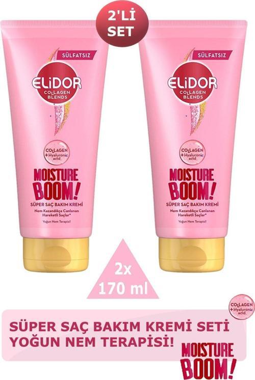 Collagen Blends Sülfatsız Süper Saç Bakım Kremi Moisture Boom Yoğun Nem Terapisi 2 Adet