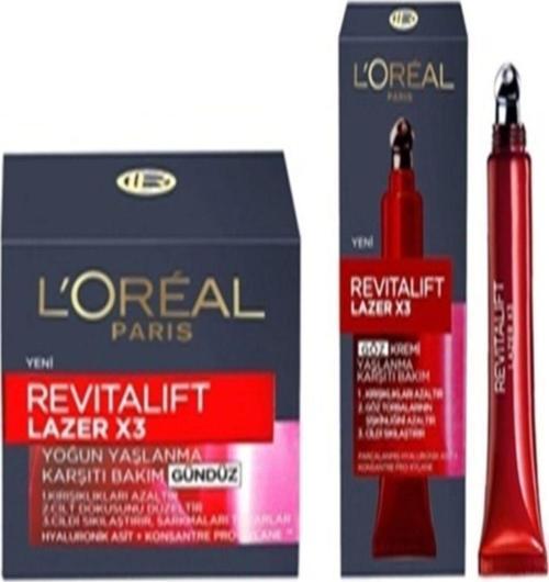 L'Oreal Paris Revitalift Lazer X3 Gündüz Kremi 50 Ml  + Revitalift Lazer X3 Göz Kremi 15 Ml