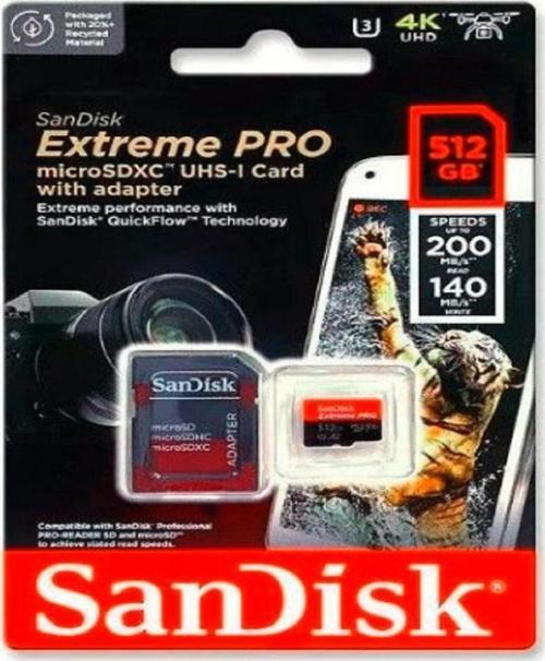 Extreme Pro 512GB 200/140MB/s microSDXC