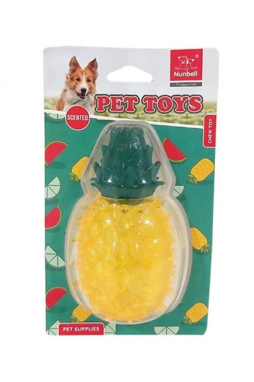 Tropik Meyve Aromalı Suda Batmaz Ananas Köpek Oyuncağı 11 Cm