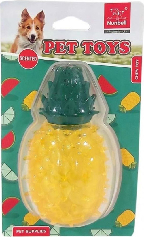 Tropik Meyve Aromalı Suda Batmaz Ananas Köpek Oyuncağı 11 Cm