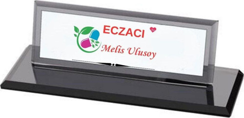 Eczacılara Özel Tasarımlı Kristal Masa İsimliği