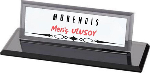 Mühendislere Özel Masa Üstü Kristal İsimlik