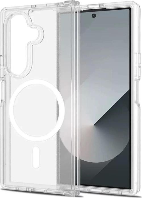 Galaxy Z Fold 7 Kılıf M-safe Şarj Özellikli Şeffaf Sert PC Zore Embos Kapak