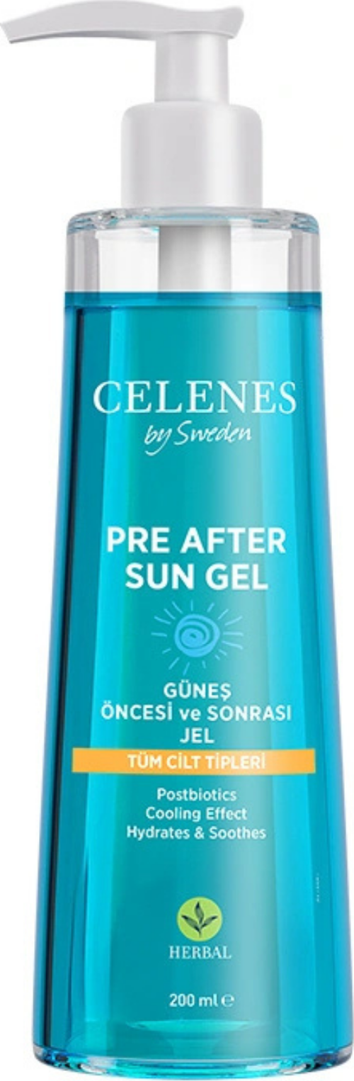 Herbal Güneş Öncesi ve Sonrası Nemlendirici & Ferahlatıcı Jel – Bitkisel İçerikli, 200 ml