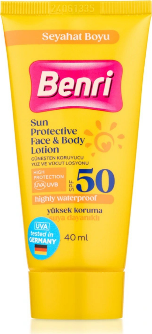 Yüz ve Vücut Güneş Koruyucu Losyon SPF 50 – Kompakt Boy, Yüksek Koruma, 40 ml