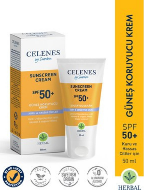 Herbal Anti-Aging Güneş Kremi SPF 50 – 50 ml | Yaşlanma Karşıtı, Bitkisel İçerikli, Yüz Güneş Koruyuc