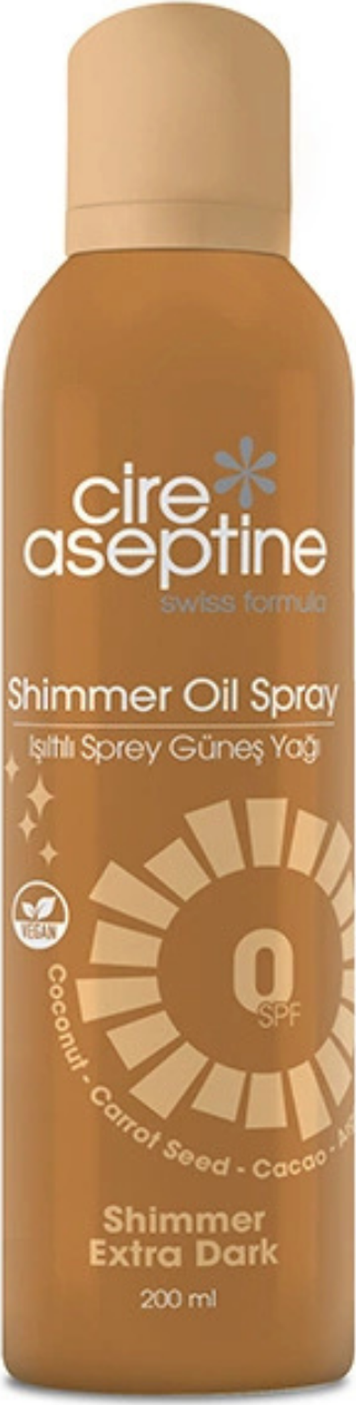 Işıltılı Sprey Bronzlaştırıcı Güneş Yağı – SPF 0, Parlak Bronzluk, 200 ml