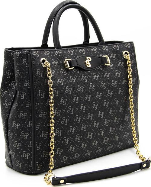 Kadın Omuz Çantası 1090-42792 Silver Polo M178 Siyah Platin-Mat Siyah