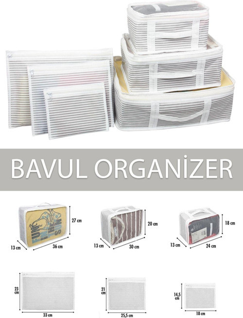 6'Lı Bavul Organizer Seyahat Çantası Düzenleyici