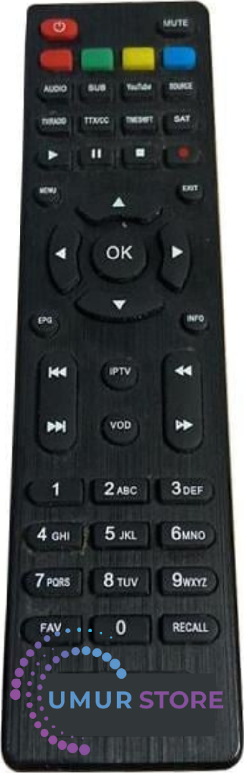 Iptv-Vod Fav-Recall Youtube Tuşlu Hd Uydu Kumandası