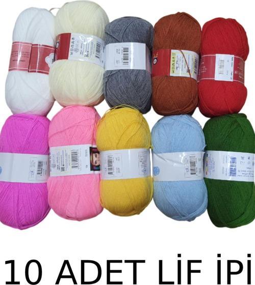 10 Adet Lif İpi Kristal Makine Orlonu Karışık Renk Set No2