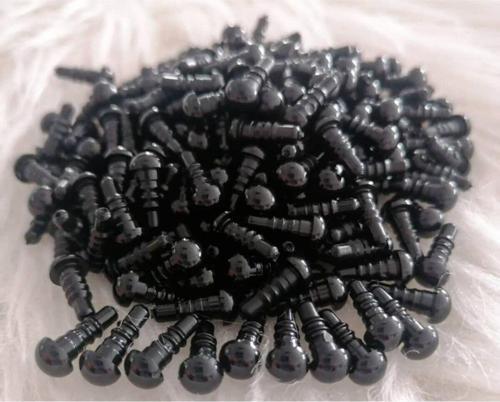 10 Çift 20 Adet 6 Mm Siyah Göz Paketli Amigurumi Güvenli Vidalı Kilitli Sertifikali