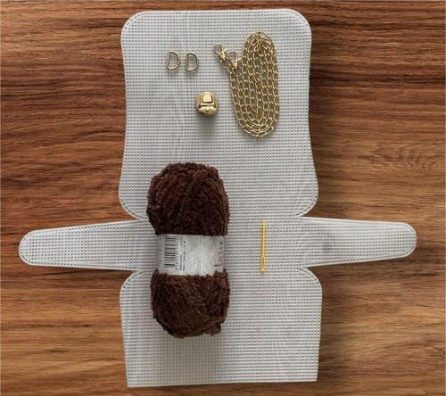 Plastik Kanvas Çanta Seti Büyük Boy - Anakuzusu İp Kahverengi