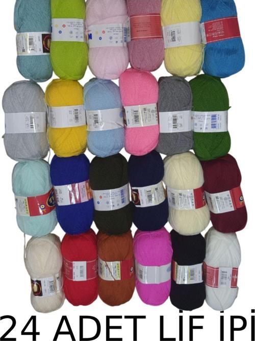 24 Adet Lif İpi Kristal Makine Orlonu Karışık Renk Set No6