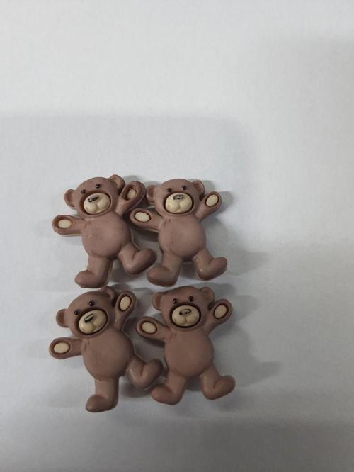 Dekoratif Düğme - Bebek Düğme - Ayıcık Düğme 4 Adet
