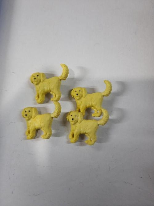 Dekoratif Düğme - Bebek Düğme - Sarı Köpek Düğme 4 Adet