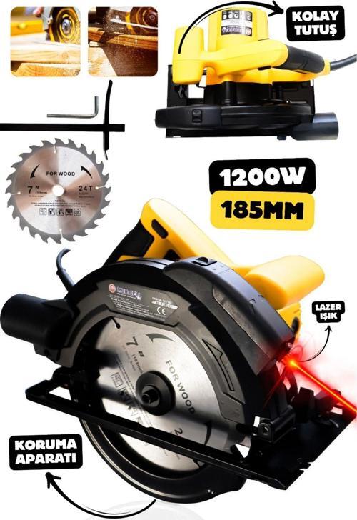 MURCELL ELEKTRİKLİ DAİRE TESTERE SARI 1200W 185MM