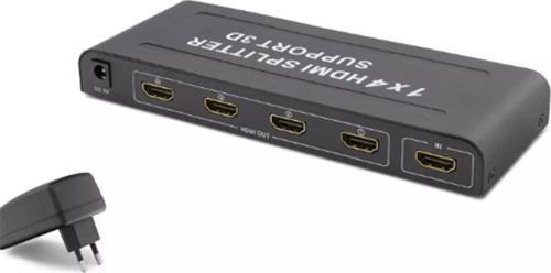 Hdx1294 4 Port Hdmi Splitter 1.4V 1080P 3D 1-In 4-Out Siyah (Giriş 1xHDMI-Çıkış 4 xHDMI)