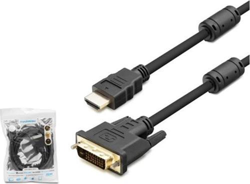 HADRON HDX7752 DVI (M) TO HDMI (M) KABLO 24+1 PVC 1.8M SİYAH 1.8M