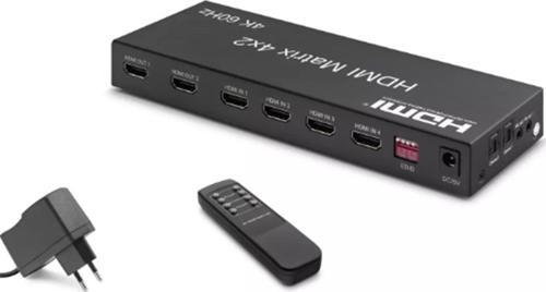 Hdx1334 Hdmi Switch & Splitter 4-In 2-Out Matrix Siyah 4K HDMI Girişi: 4 HDMI Çıkışı: 2