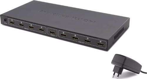 Hdx1332 8 port Hdmi Splitter 1.4V 1080P 4K 1-In 8-Out Siyah