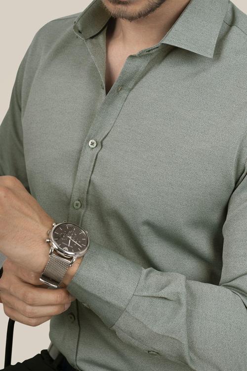 Su Yeşili Slimfit Erkek Gömlek
