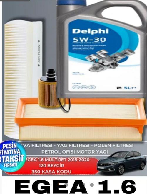 Fıat Egea 1.6 Multıjet 2015-2016-2020 120 Bg Delphi 5w30 5lt Dpf Li 2025 Yag Bakım Seti