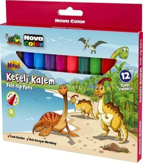 Maxi Jumbo Keçeli Kalem Felt-tip Pens- 12 Li 