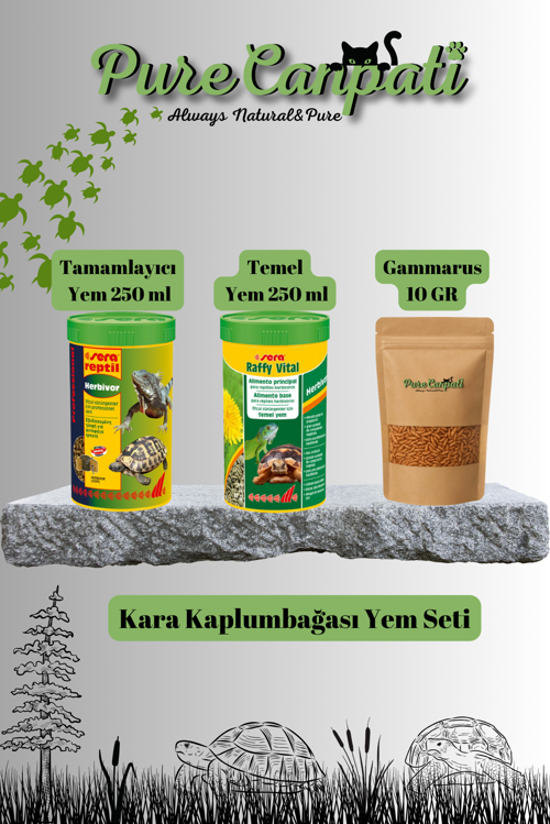 Kara Kaplumbağası Yem Seti(Herbivor,temel Yem,gammarus)