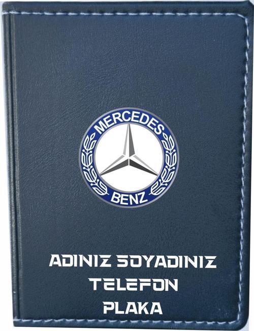 Mercedes Benz Logolu Lüx Kaliteli Suni Deri Kişiye Özel İsimli Ruhsat Kabı